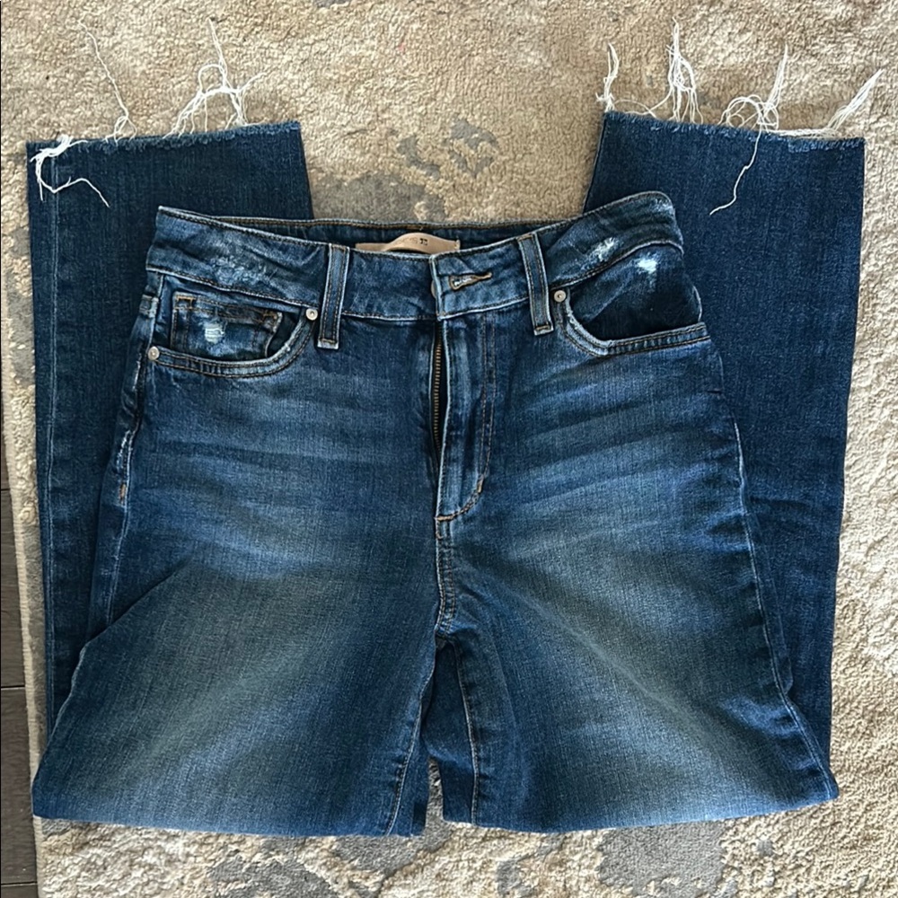 Joe's Jeans Relaxed Blue Denim with Distressed Hem